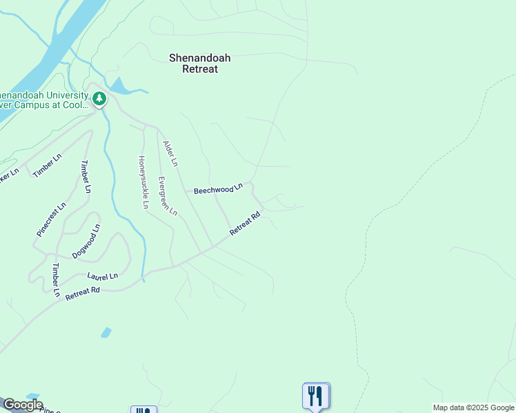 map of restaurants, bars, coffee shops, grocery stores, and more near 1189 Retreat Road in Bluemont