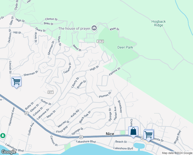 map of restaurants, bars, coffee shops, grocery stores, and more near 7239 Plumas Street in Nice