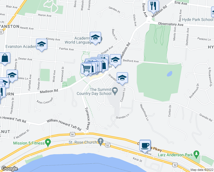 map of restaurants, bars, coffee shops, grocery stores, and more near 2009 Breen Street in Cincinnati