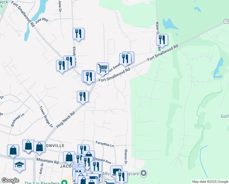 map of restaurants, bars, coffee shops, grocery stores, and more near 4102 Middlebury Court in Pasadena