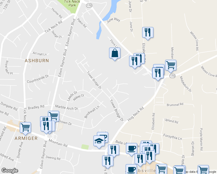 map of restaurants, bars, coffee shops, grocery stores, and more near 8002 Hadfield Court in Pasadena
