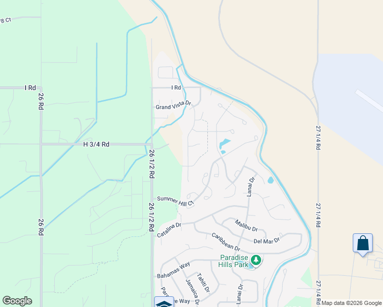 map of restaurants, bars, coffee shops, grocery stores, and more near 2666 Brush Court in Grand Junction