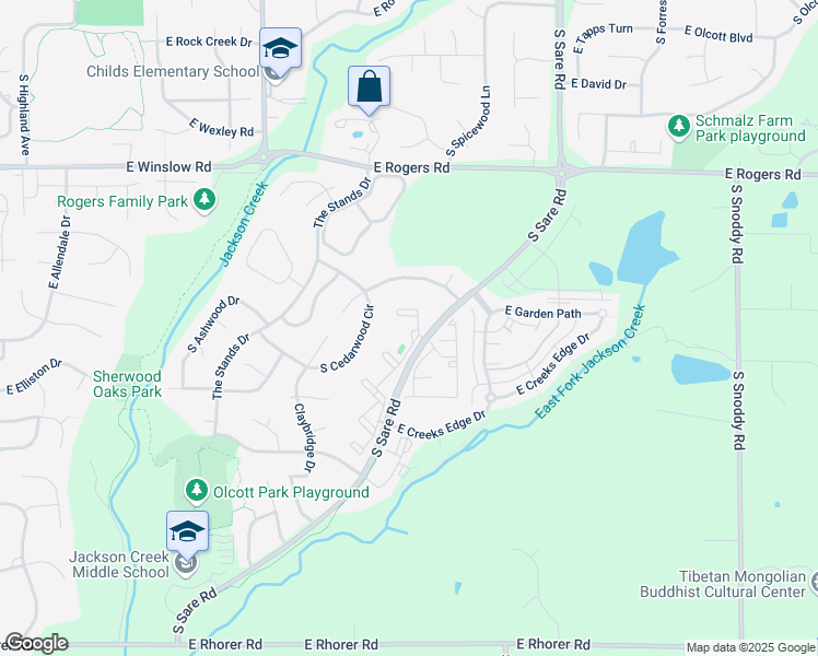 map of restaurants, bars, coffee shops, grocery stores, and more near in Bloomington
