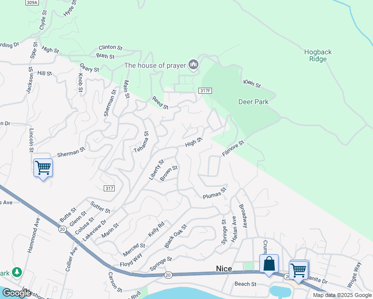 map of restaurants, bars, coffee shops, grocery stores, and more near 7248 High Street in Nice