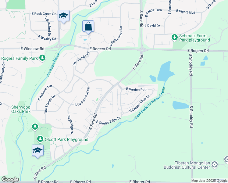 map of restaurants, bars, coffee shops, grocery stores, and more near in Bloomington