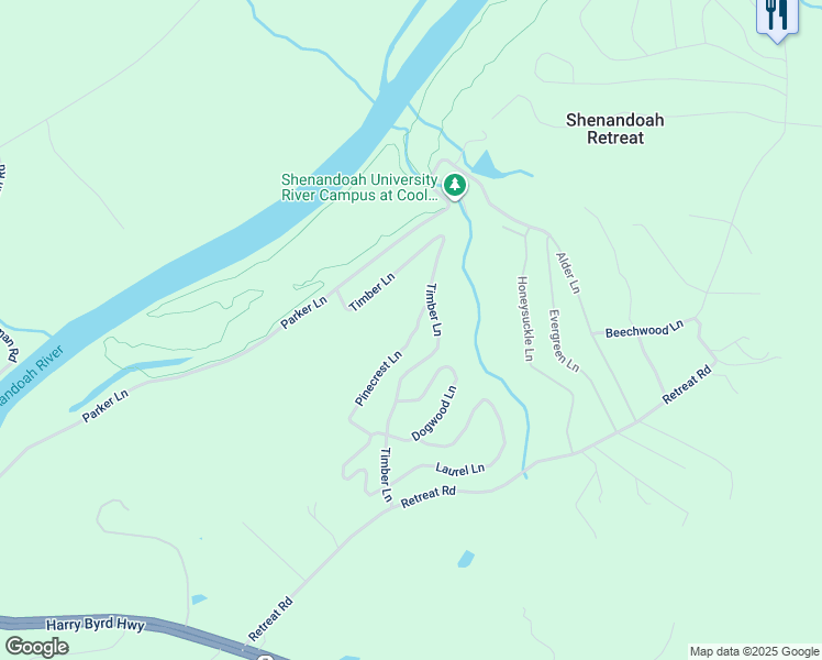 map of restaurants, bars, coffee shops, grocery stores, and more near 17 South Greenway Avenue in Boyce