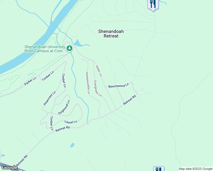 map of restaurants, bars, coffee shops, grocery stores, and more near Howards Lane in Boyce