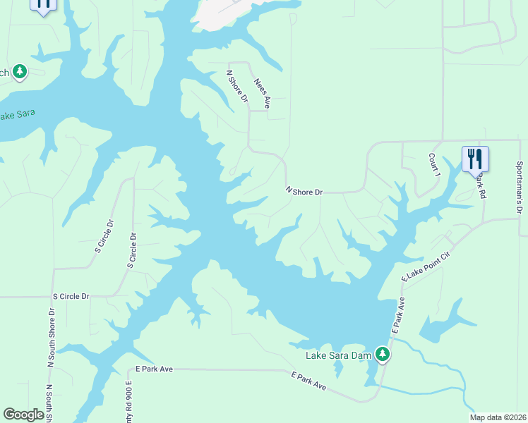 map of restaurants, bars, coffee shops, grocery stores, and more near 14785 North Court 7 in Effingham