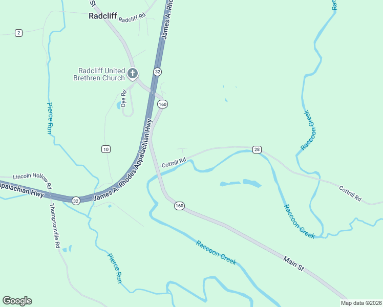 map of restaurants, bars, coffee shops, grocery stores, and more near 9 Ohio 160 in Wilkesville