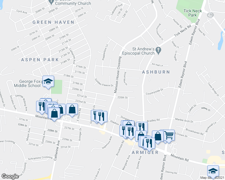 map of restaurants, bars, coffee shops, grocery stores, and more near 7932 Mansion House Crossing in Pasadena