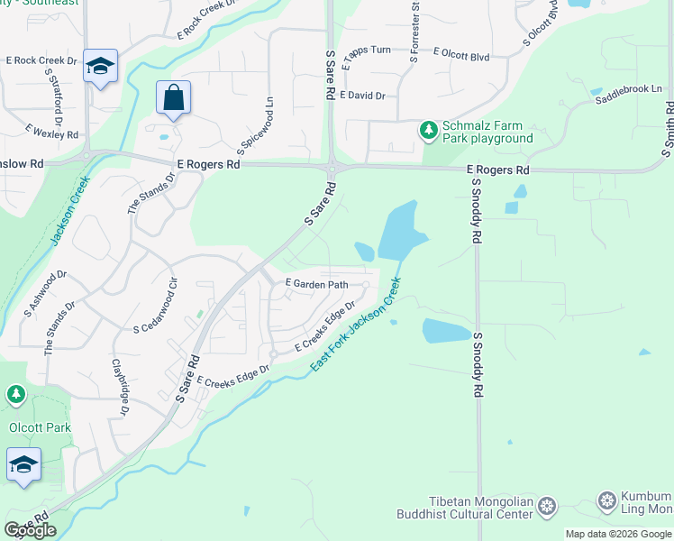 map of restaurants, bars, coffee shops, grocery stores, and more near 3435 South Constance Avenue in Bloomington