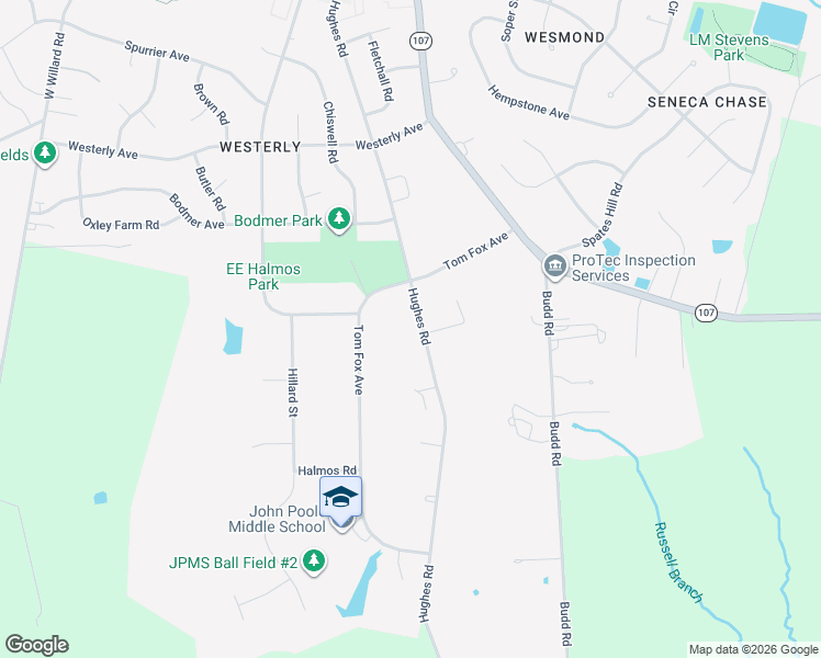map of restaurants, bars, coffee shops, grocery stores, and more near 17000 Hughes Road in Poolesville