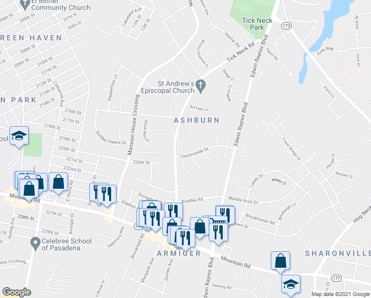 map of restaurants, bars, coffee shops, grocery stores, and more near 7934 Homestead Court in Pasadena