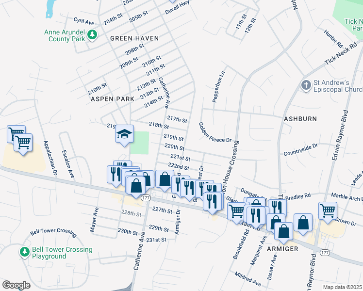 map of restaurants, bars, coffee shops, grocery stores, and more near 762 220th Street in Pasadena