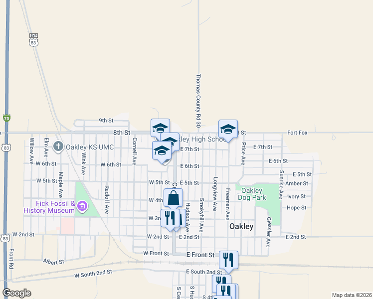 map of restaurants, bars, coffee shops, grocery stores, and more near 699 Hudson Avenue in Oakley