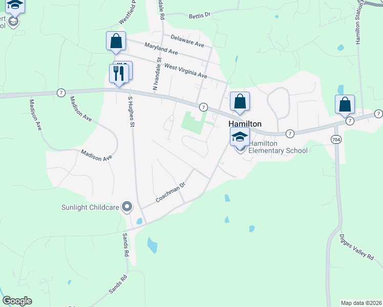 map of restaurants, bars, coffee shops, grocery stores, and more near 30 Hamilton Terrace Drive in Hamilton