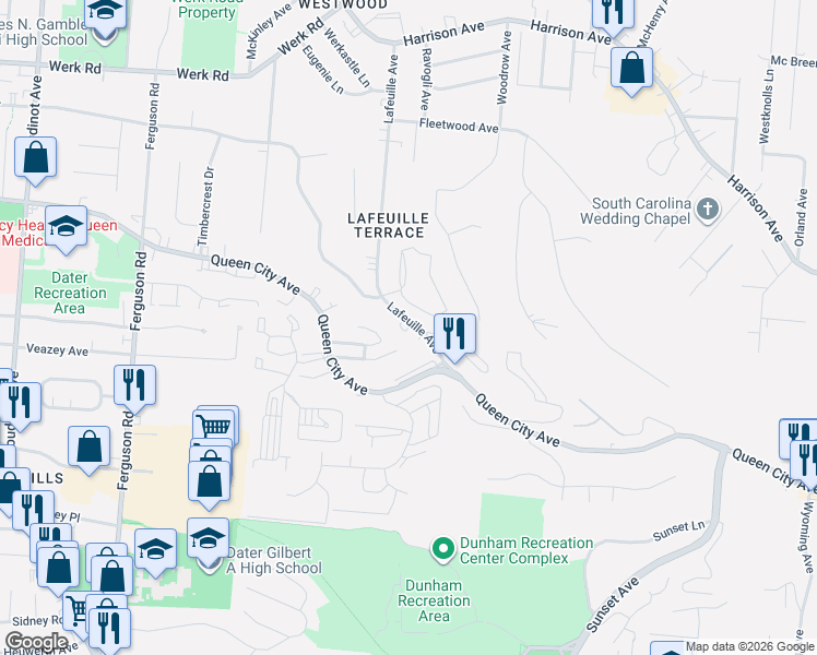 map of restaurants, bars, coffee shops, grocery stores, and more near 2587 Lafeuille Avenue in Cincinnati