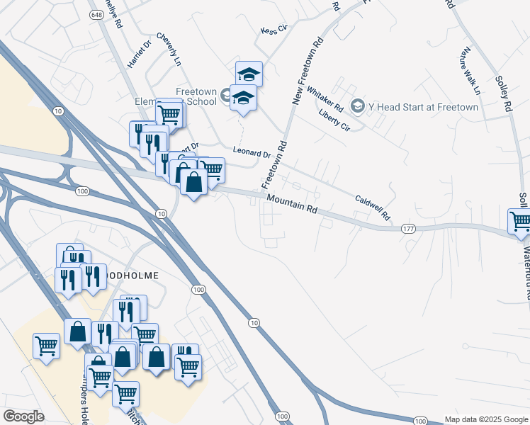 map of restaurants, bars, coffee shops, grocery stores, and more near 135 Mountain Road in Pasadena