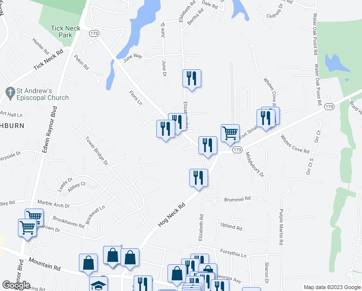 map of restaurants, bars, coffee shops, grocery stores, and more near 4010 Ward Road in Pasadena