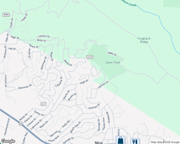 map of restaurants, bars, coffee shops, grocery stores, and more near 3313 Clay Street in Nice
