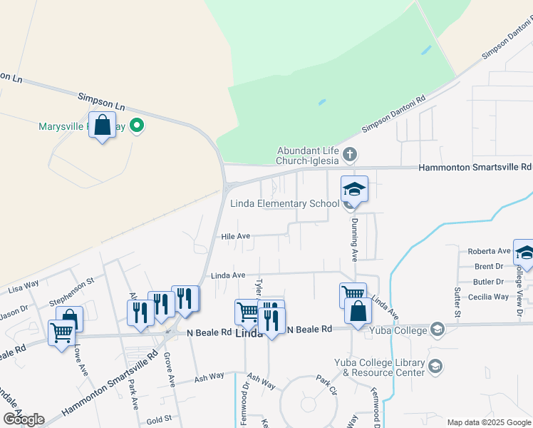 map of restaurants, bars, coffee shops, grocery stores, and more near 6188 Farrell Way in Marysville