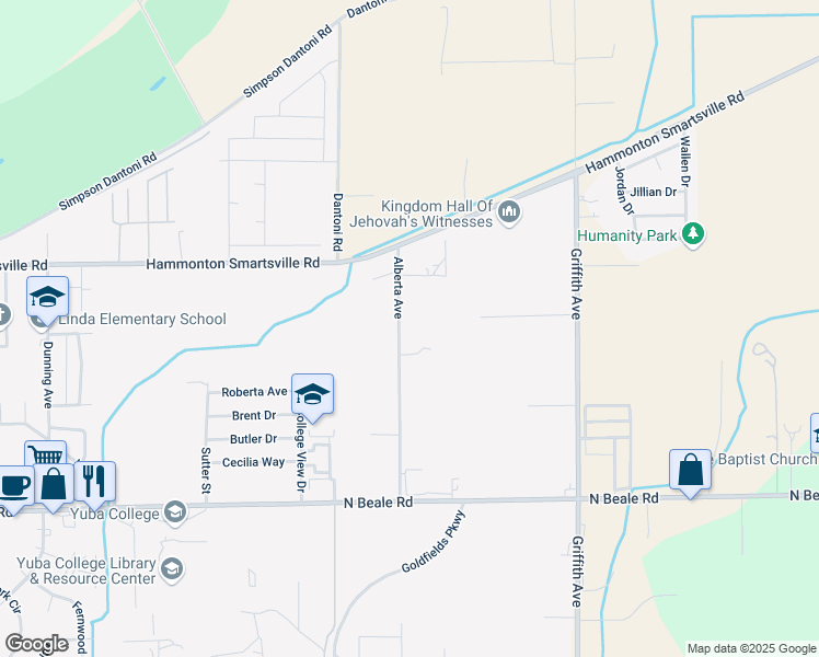 map of restaurants, bars, coffee shops, grocery stores, and more near 6177 Alberta Avenue in Marysville