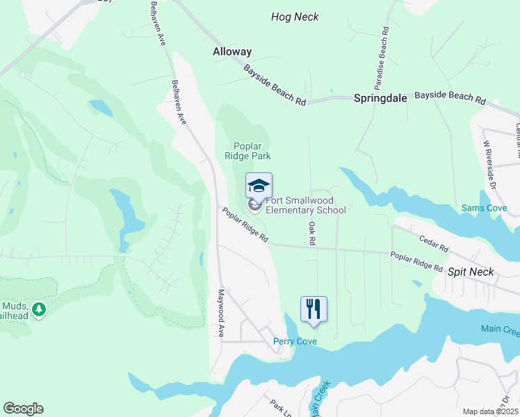 map of restaurants, bars, coffee shops, grocery stores, and more near 1720 Poplar Ridge Road in Pasadena