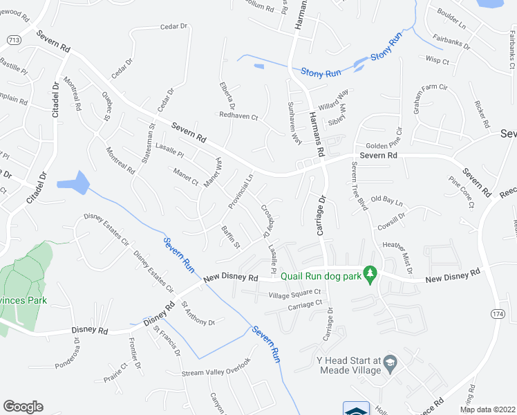 map of restaurants, bars, coffee shops, grocery stores, and more near 7810 Crossbay Drive in Severn