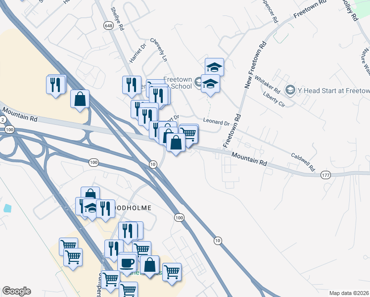 map of restaurants, bars, coffee shops, grocery stores, and more near 109 Mountain Rd in Pasadena