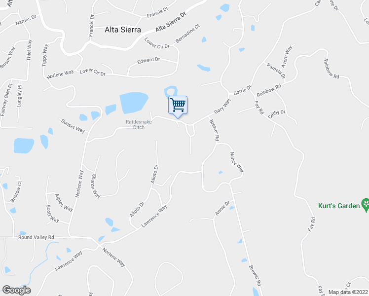 map of restaurants, bars, coffee shops, grocery stores, and more near 16542 Joey Court in Grass Valley