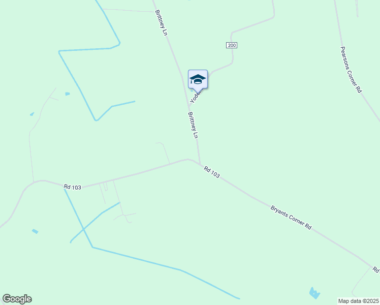 map of restaurants, bars, coffee shops, grocery stores, and more near 55 Brittney Lane in Hartly