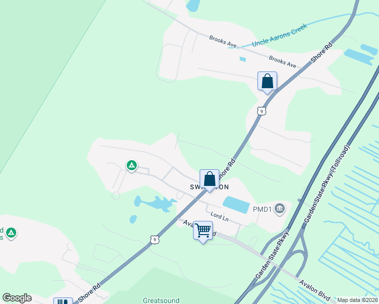 map of restaurants, bars, coffee shops, grocery stores, and more near 13 Fairway Drive in Cape May County