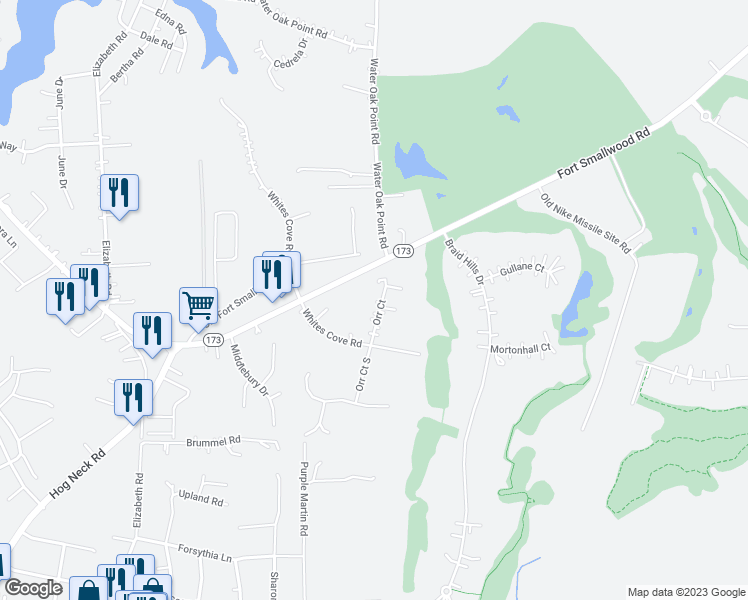 map of restaurants, bars, coffee shops, grocery stores, and more near 1406 Orr Court in Pasadena