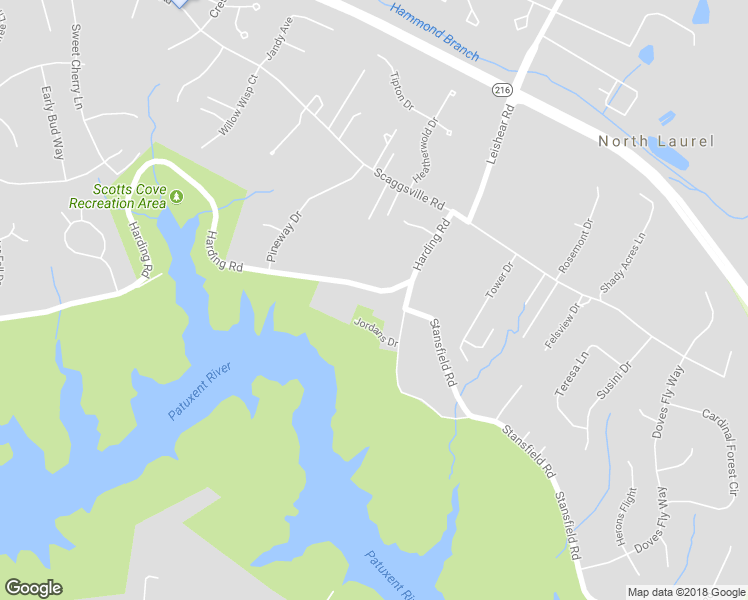 map of restaurants, bars, coffee shops, grocery stores, and more near 10697 Harding Road in Laurel