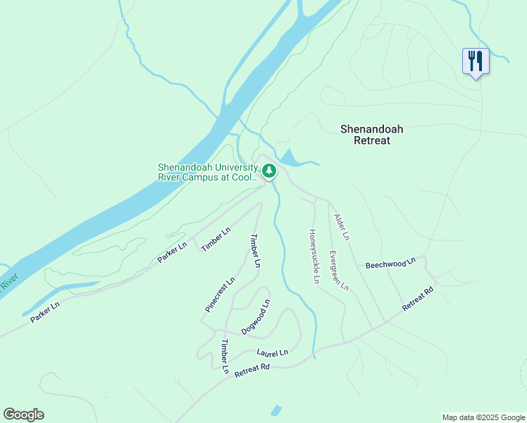 map of restaurants, bars, coffee shops, grocery stores, and more near 500 Cedar Lane in Bluemont