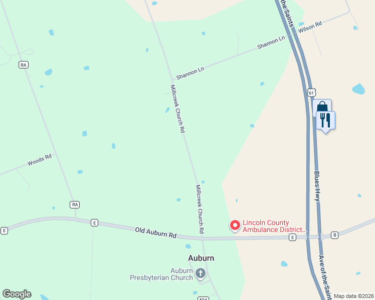 map of restaurants, bars, coffee shops, grocery stores, and more near 221 County Road 213 in Silex