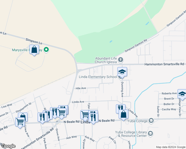 map of restaurants, bars, coffee shops, grocery stores, and more near 6207 Farrell Way in Marysville