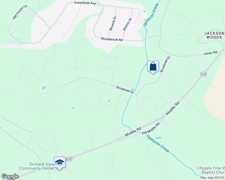 map of restaurants, bars, coffee shops, grocery stores, and more near 399 Brookneil Drive in Winchester