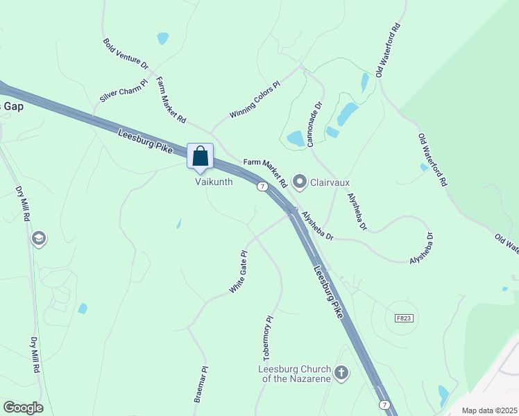 map of restaurants, bars, coffee shops, grocery stores, and more near 40890 Beechnut Road in Leesburg