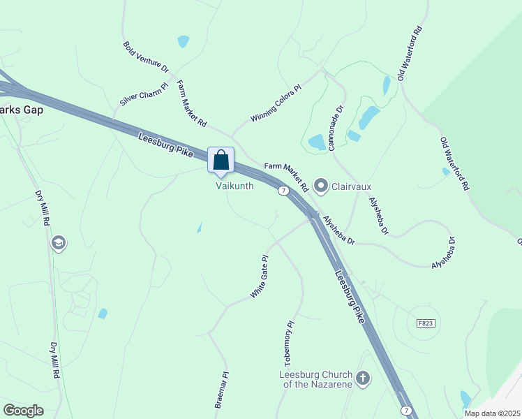 map of restaurants, bars, coffee shops, grocery stores, and more near 40870 Beechnut Rd in Leesburg
