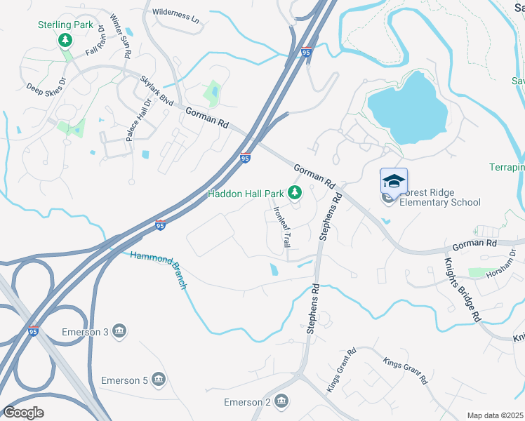 map of restaurants, bars, coffee shops, grocery stores, and more near 9714 Northern Lakes Lane in Laurel