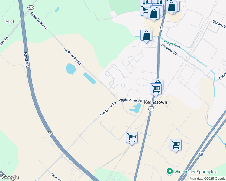 map of restaurants, bars, coffee shops, grocery stores, and more near 100 Candlewick Drive in Winchester
