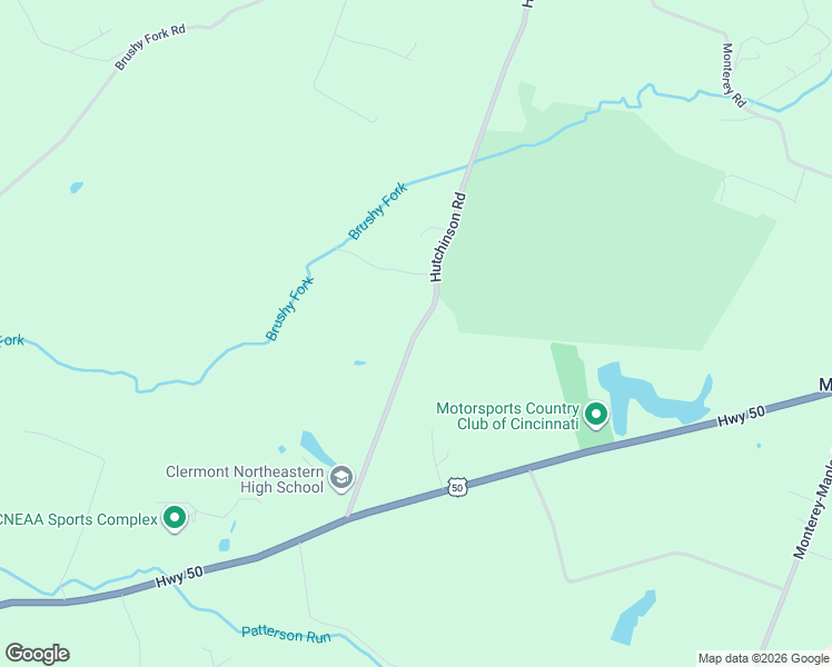 map of restaurants, bars, coffee shops, grocery stores, and more near 5383 Hutchinson Road in Batavia