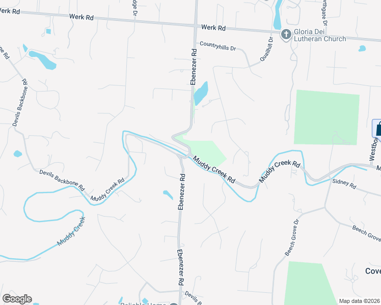 map of restaurants, bars, coffee shops, grocery stores, and more near 2413 Ebenezer Road in Cincinnati