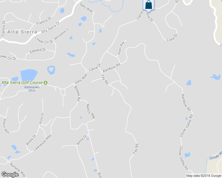 map of restaurants, bars, coffee shops, grocery stores, and more near 16092 Janet Way in Grass Valley