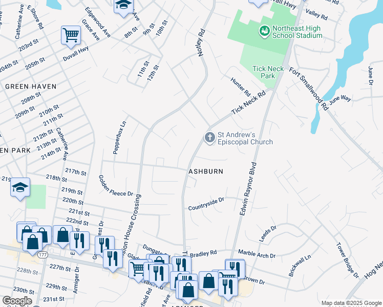 map of restaurants, bars, coffee shops, grocery stores, and more near 7858 Tick Neck Road in Pasadena