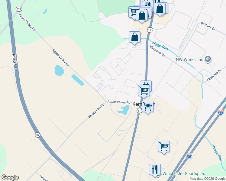 map of restaurants, bars, coffee shops, grocery stores, and more near 211 Cranberry Court in Winchester