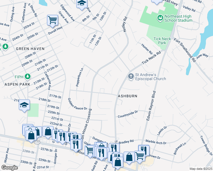 map of restaurants, bars, coffee shops, grocery stores, and more near 2957 East Almondbury Drive in Pasadena