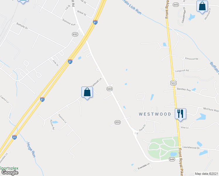 map of restaurants, bars, coffee shops, grocery stores, and more near 3466 Papermill Road in Winchester