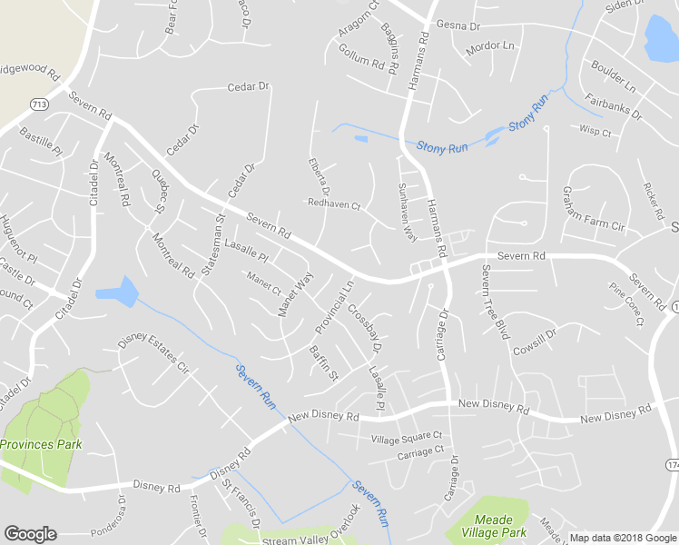 map of restaurants, bars, coffee shops, grocery stores, and more near 1550 Provincial Lane in Severn